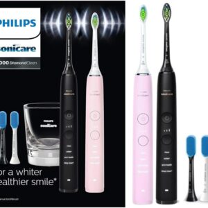 51N3B4okZKL._AC_SL1000_ Philips Sonicare DiamondClean 9000 Black + Pink Rechargeable Electric Toothbrush Bundle