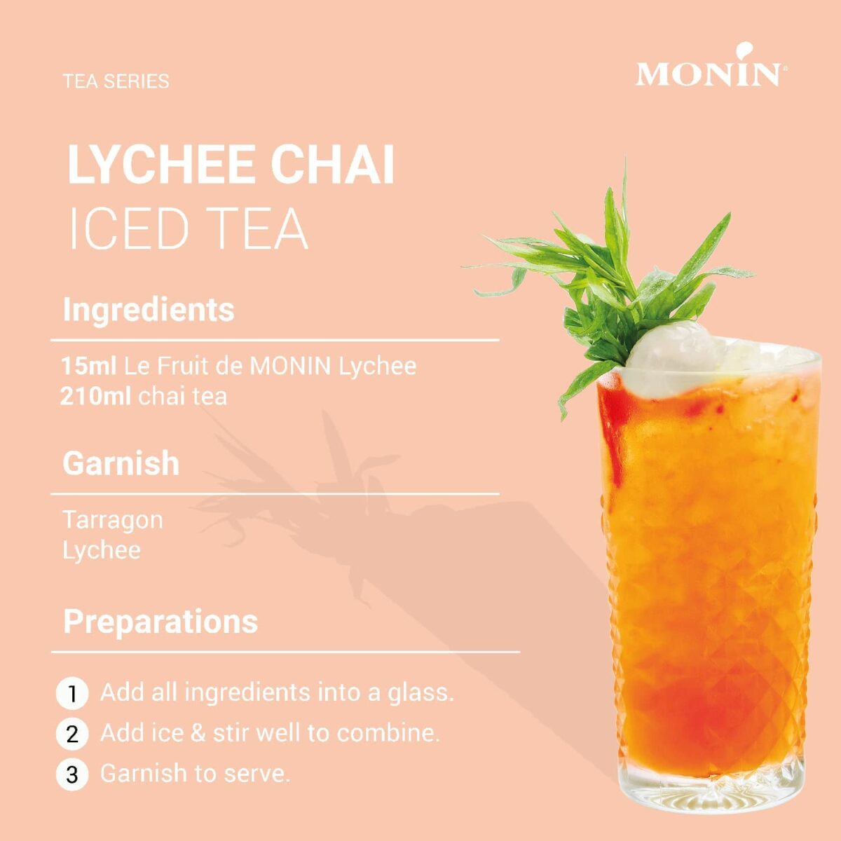 Monin Lychee Syrup 700ml [x3]