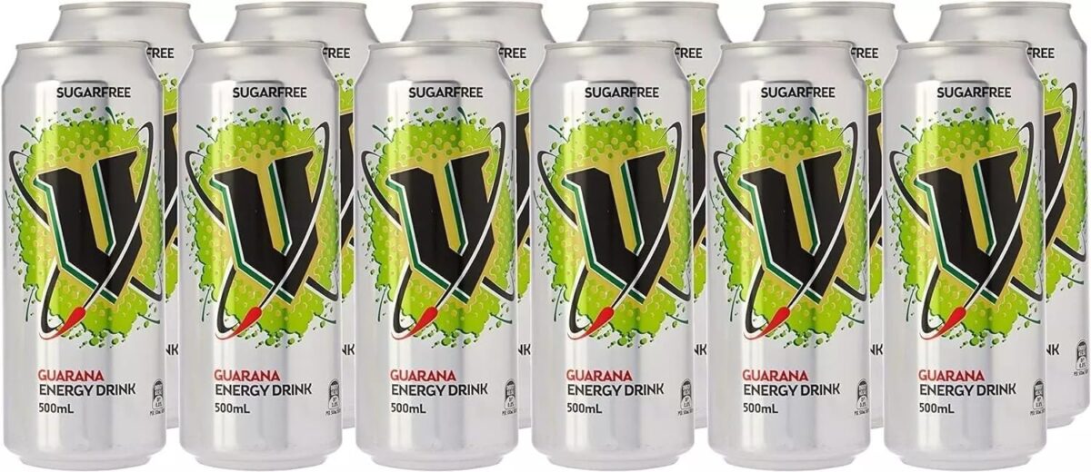 715efcBB+CL._AC_SL1500_ V Energy Sugar Free Guarana Energy Drink Can 12 x 500ml