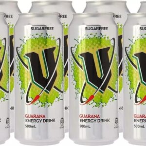 V Energy Sugar Free Guarana Energy Drink Can 12 x 500ml