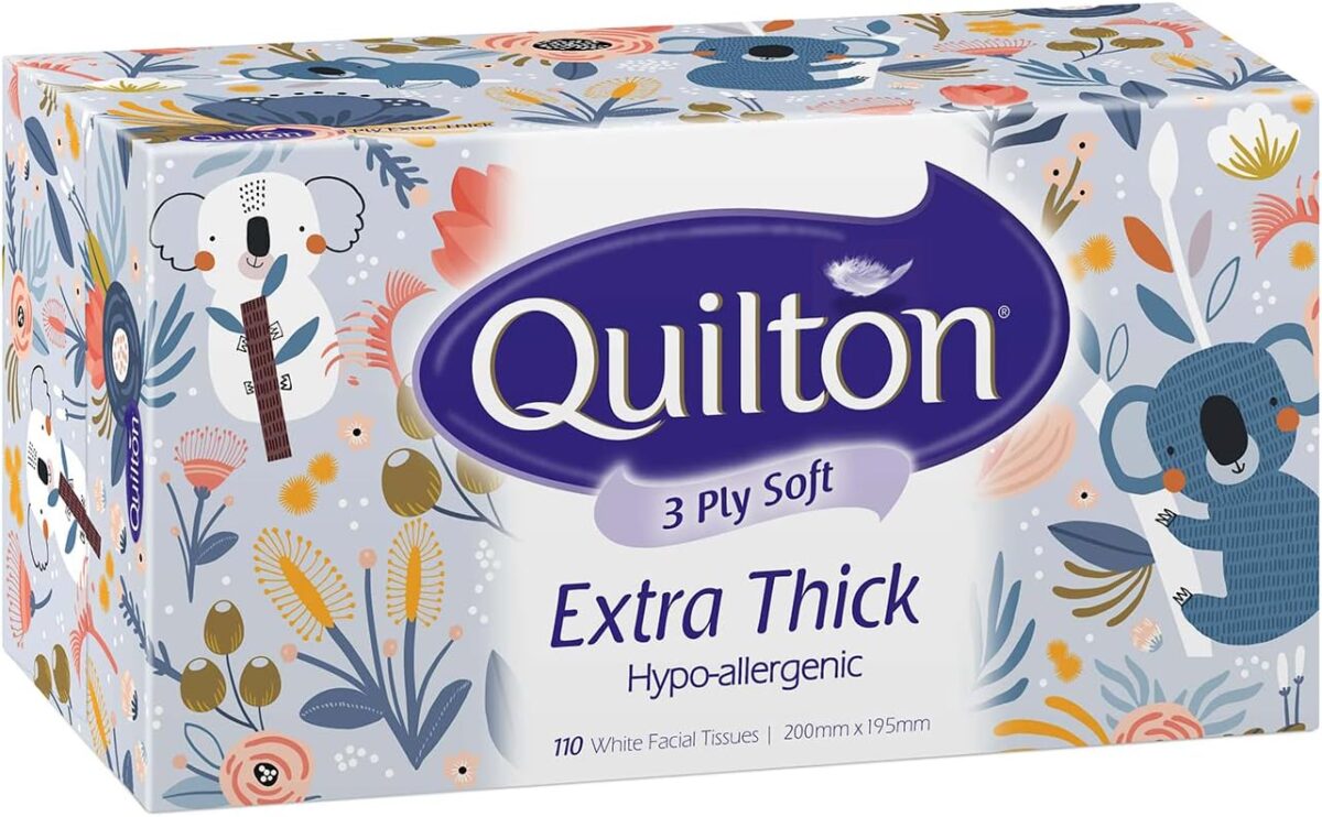 Quilton 3-Ply Extra Thick Hypo-Allergenic Facial Tissues 12 boxes [x3]