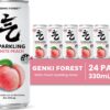 GENKI FOREST White Peach Sparkling Water Beverage, Zero Sugar Drinks, 330ml x 24 CANS [x2]