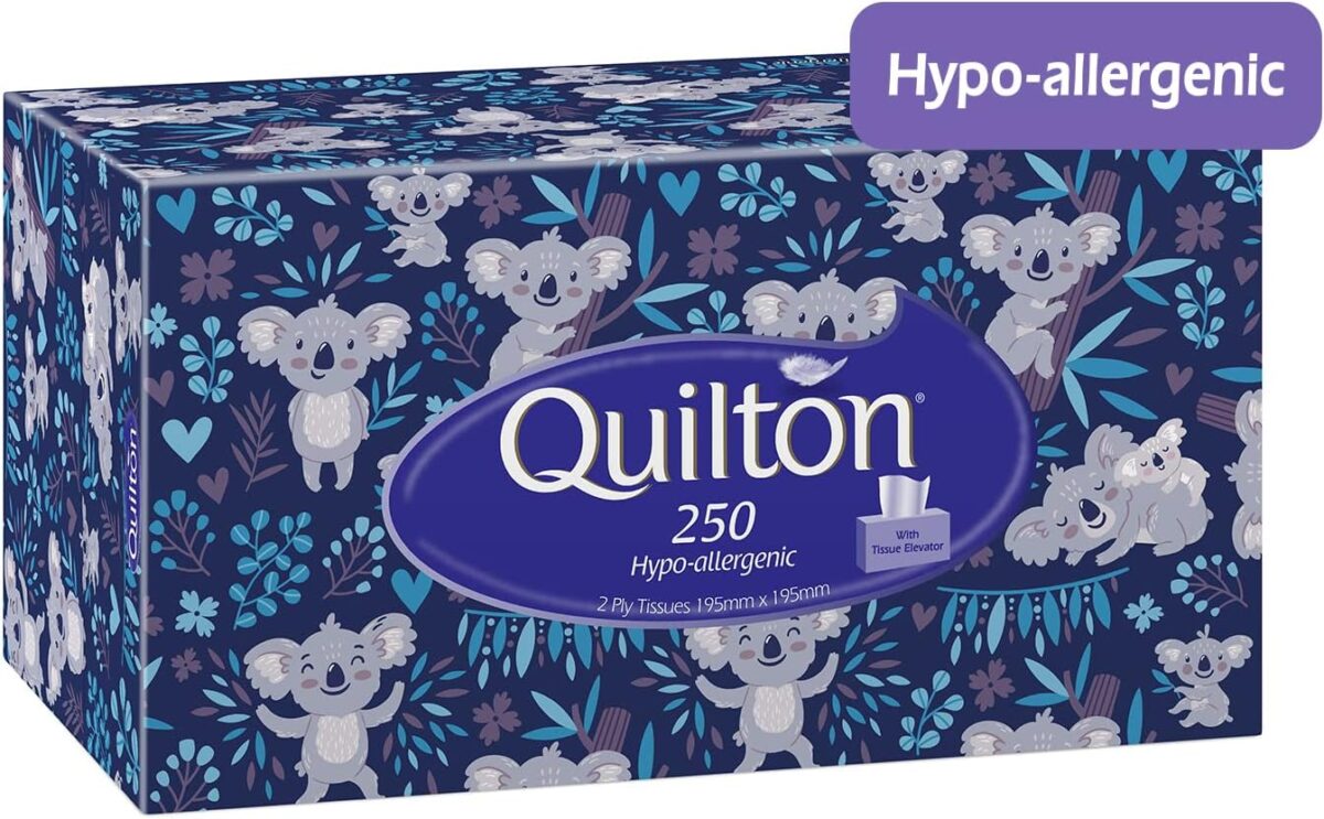 Quilton 2-Ply Hypo-Allergenic Facial Tissues 12 packs [x3]