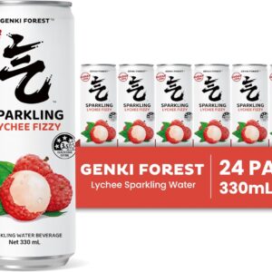 GENKI FOREST Lychee Sparkling Water 330ml x 24 Cans [x2]
