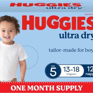 71MdiDfSmAL._AC_SL1500_ Huggies Ultra Dry Nappies Boys Size 5 – 128 Count (13–18kg) One Month Supply
