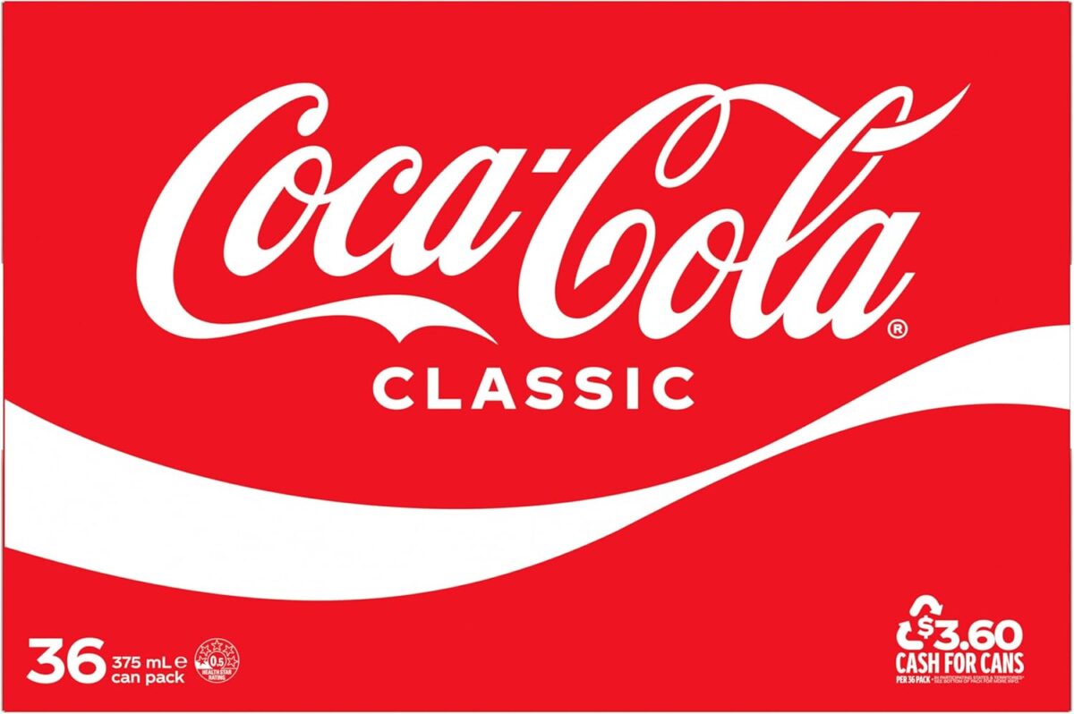 Coca-Cola Classic Cola Soft Drink 36 x 375mL Cans [x2]