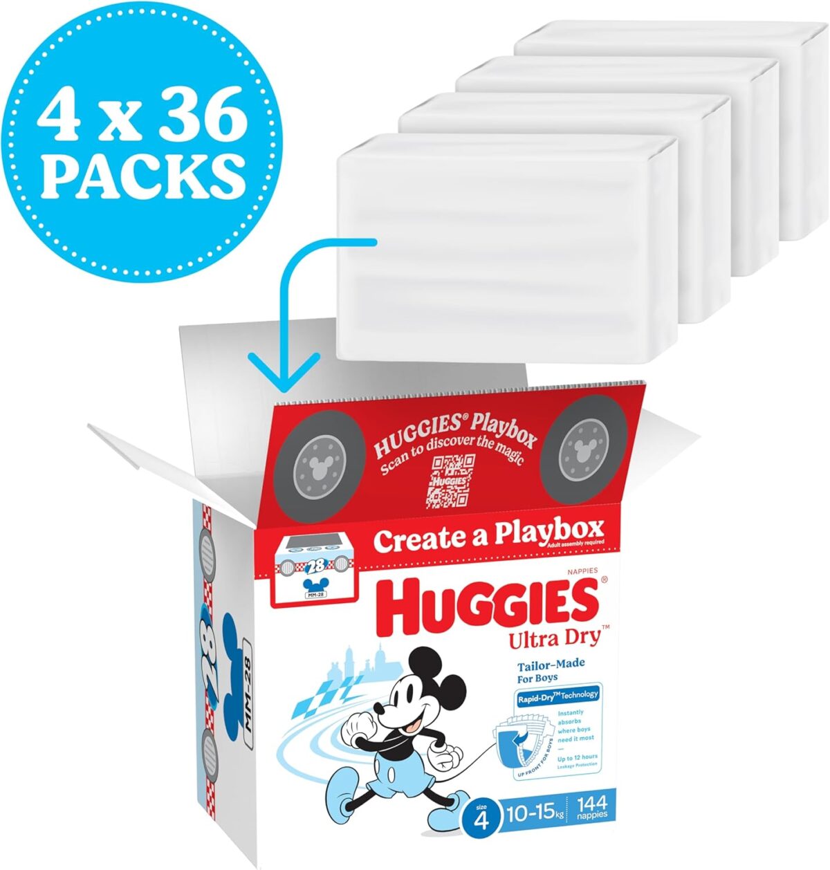 71NnAgB5rkL._AC_SL1500_ Huggies Ultra Dry Nappies Boys Size 4 – 144 Count (10–15kg) One Month Supply