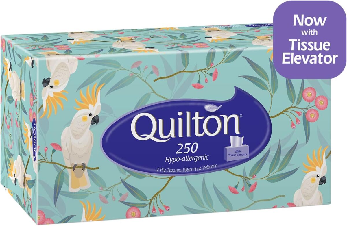 Quilton 2-Ply Hypo-Allergenic Facial Tissues 12 packs [x3]