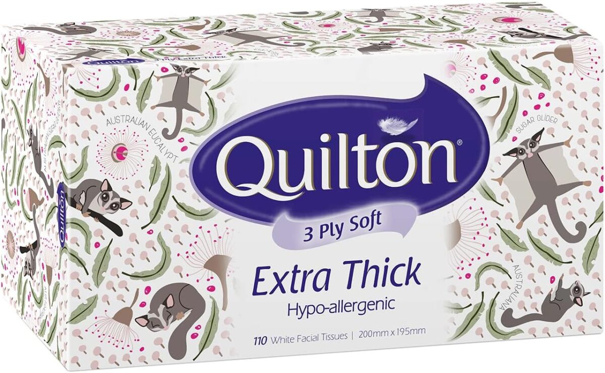 Quilton 3-Ply Extra Thick Hypo-Allergenic Facial Tissues 12 boxes [x3]