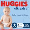 71nKN1CfspL._AC_SL1500_ Title Huggies Ultra Dry Nappies Boys Size 3 – 180 Count (6–11kg) One Month Supply