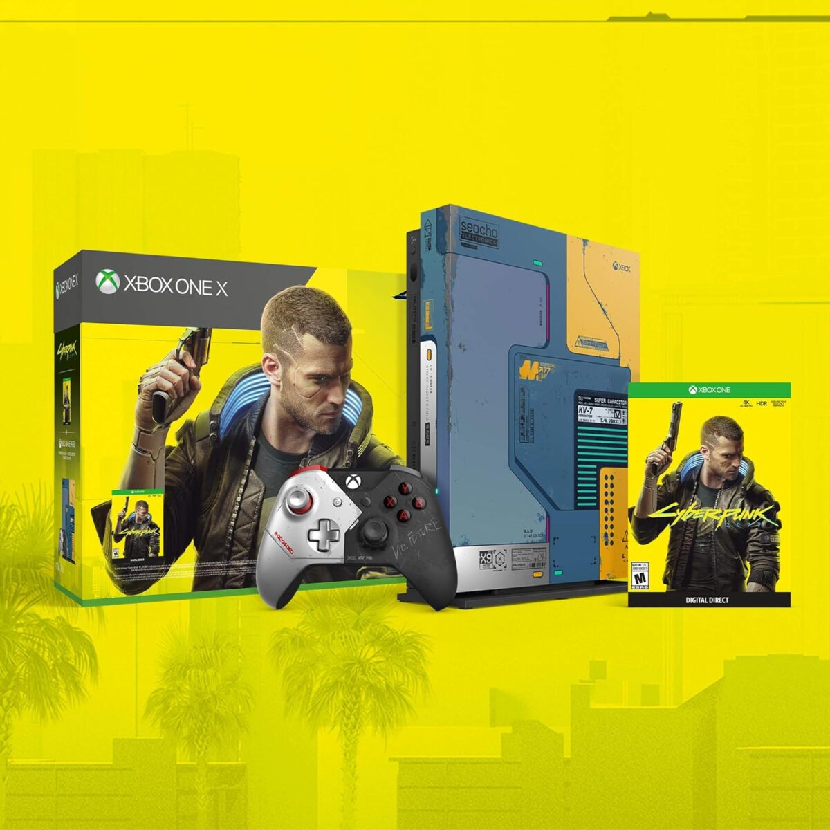 815F9gQrp5L._AC_SL1500_ Microsoft Xbox One X Cyberpunk 2077 Limited Edition 1TB Console + 9 Games Bundle – All Brand New