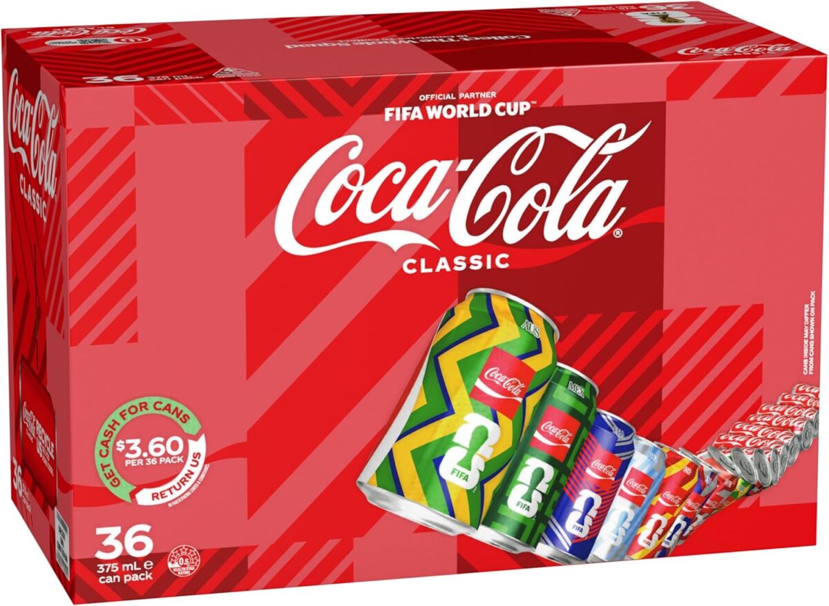 Coca-Cola Classic Cola Soft Drink 36 x 375mL Cans [x2]