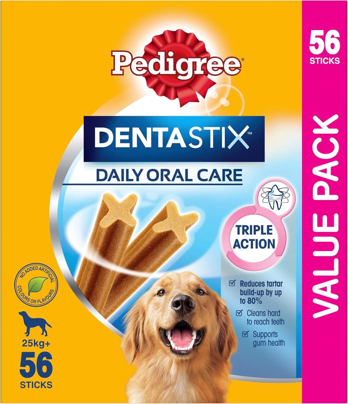PEDIGREE DentaStix Large Dental Dog Treats 56 Sticks Value Pack [x2]