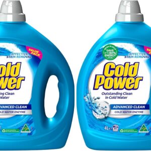 81PTomNga+L._AC_SL1500_ Cold Power Advanced Clean Laundry Liquid – 4L x 2 Pack (Front & Top Loader)