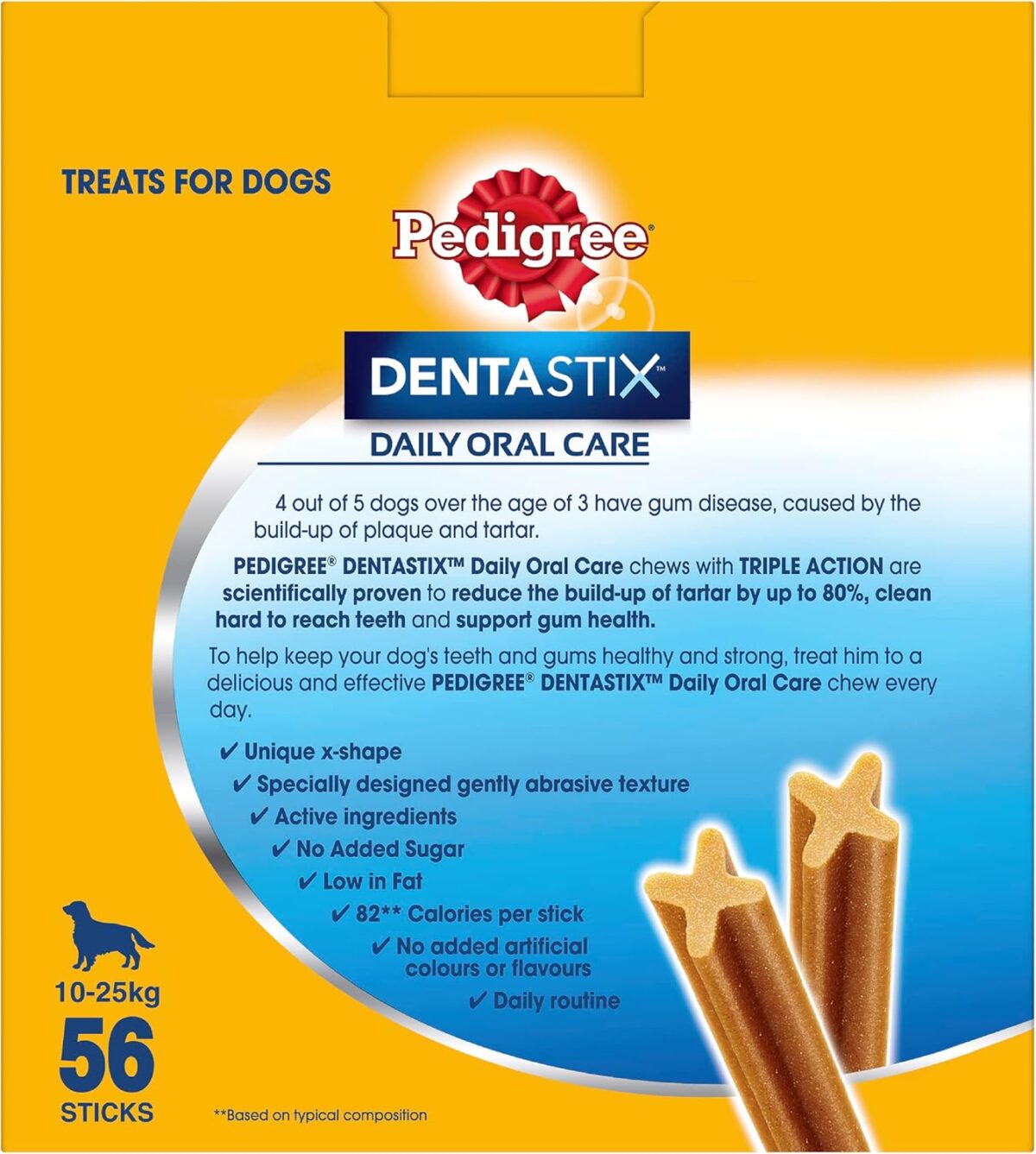 PEDIGREE DentaStix Medium Daily Dental Dog Treats 56 Pack [x3]