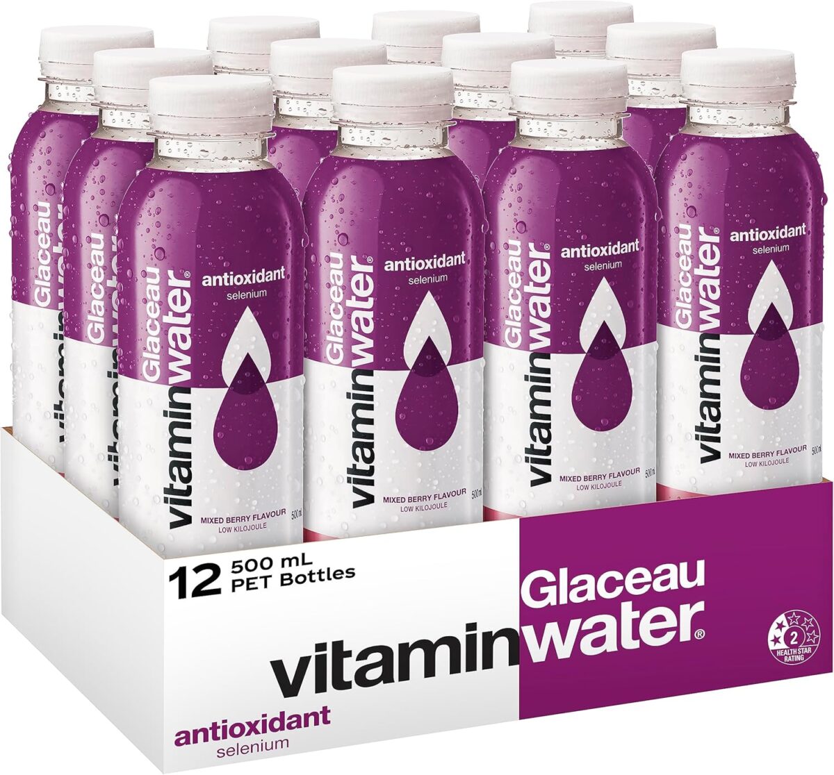 Glaceau Vitaminwater Antioxidant Multipack 12 x 500mL Bottles [x2]
