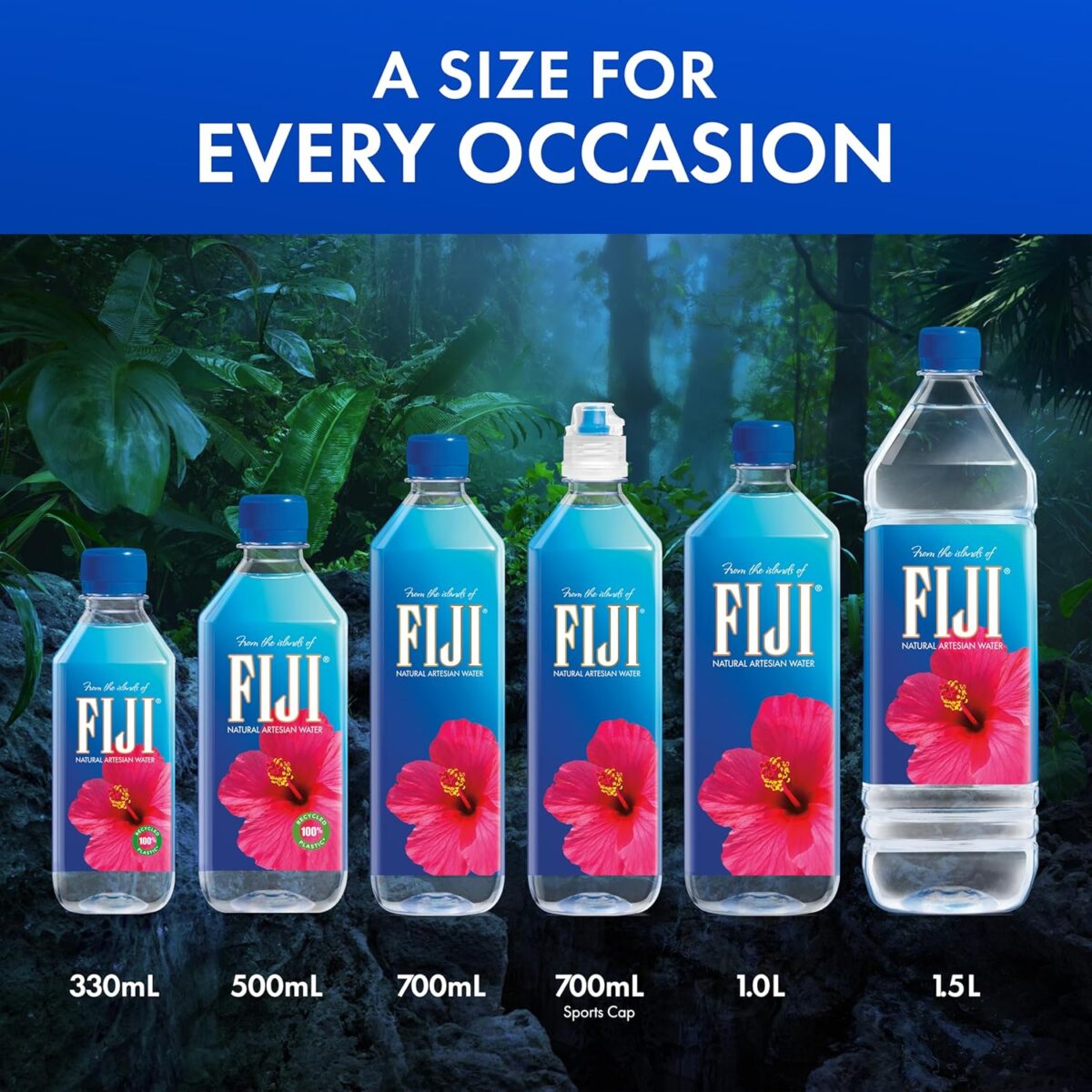 FIJI Natural Artesian Bottled Water 24 x 330ml [x2]