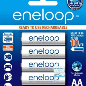 Panasonic Eneloop AA Pre-Charged Rechargeable Batteries, 4 Pack [x4]