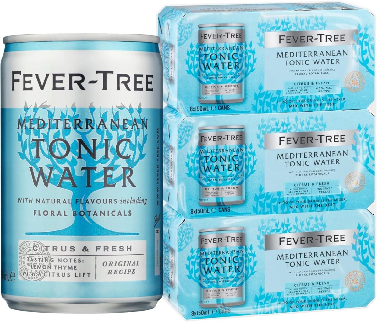 Fever-Tree Mediterranean Tonic Water 24 x 150mL [x2]
