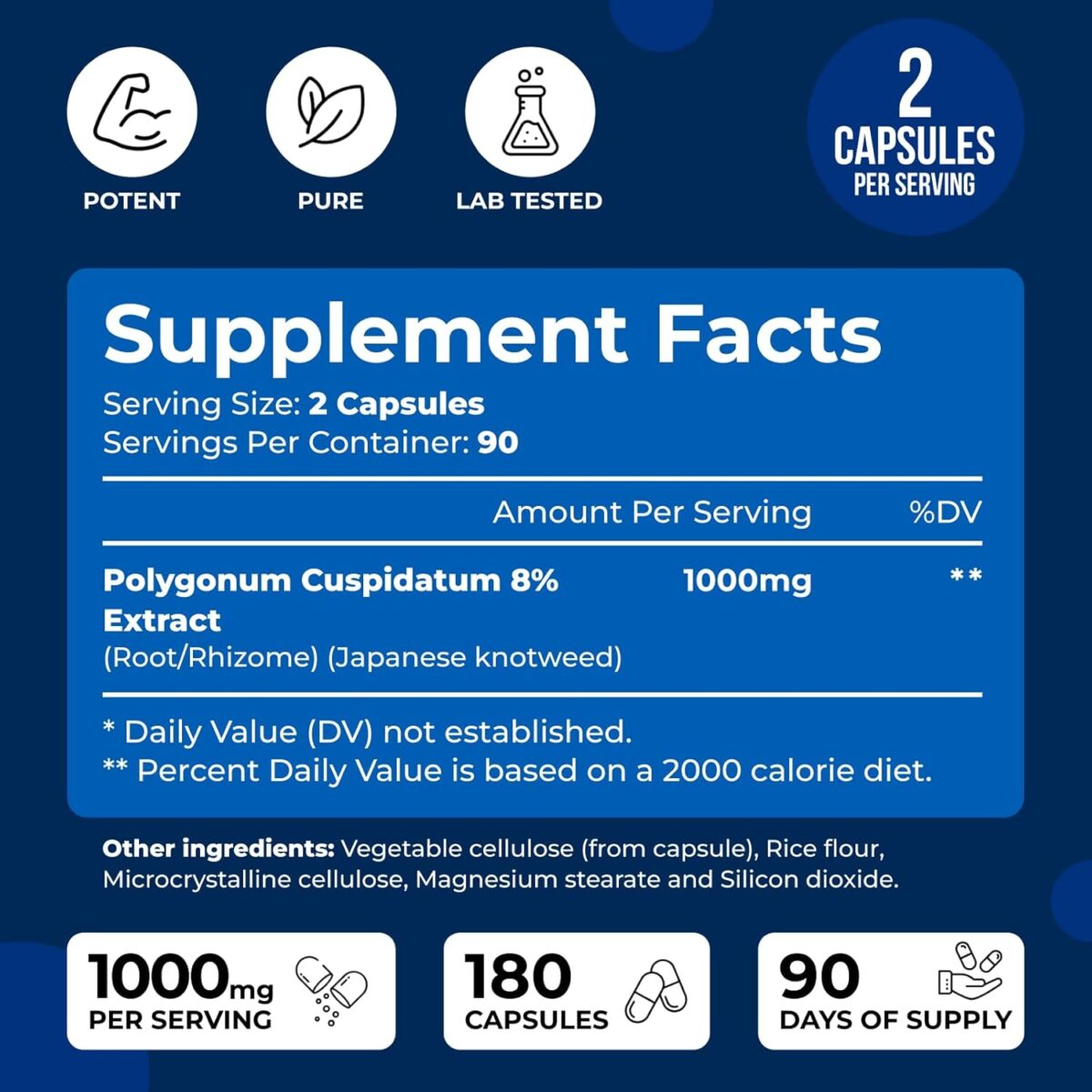 We Like Vitamins Resveratrol Capsules 1000mg, 180 Capsules [x2]