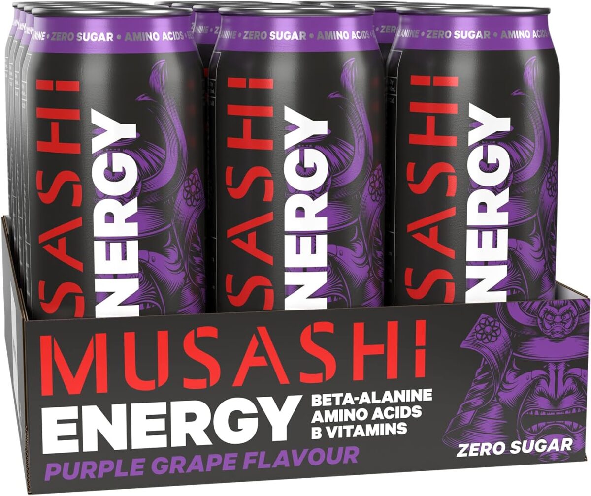 Musashi Energy Purple Grape Energy Drink 12 x 500ml [x2]