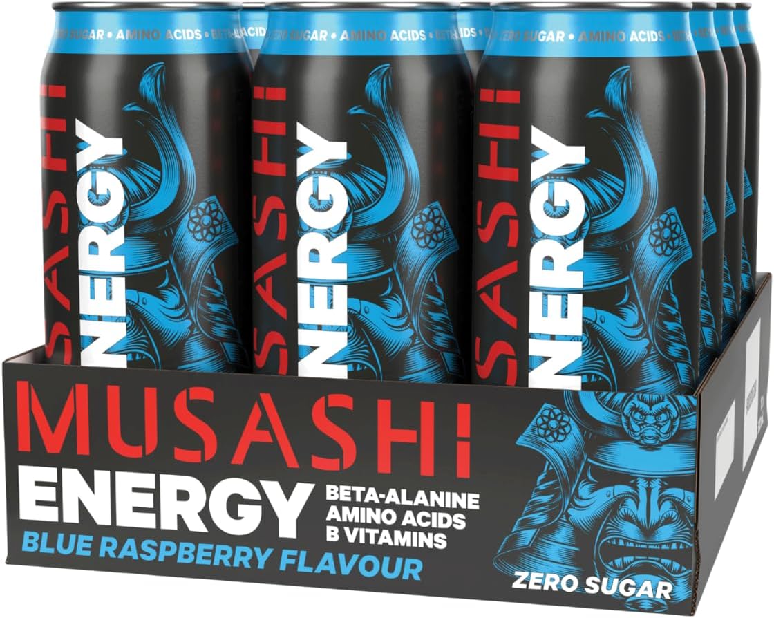 Musashi Energy Purple Grape Energy Drink 12 x 500ml [x2]