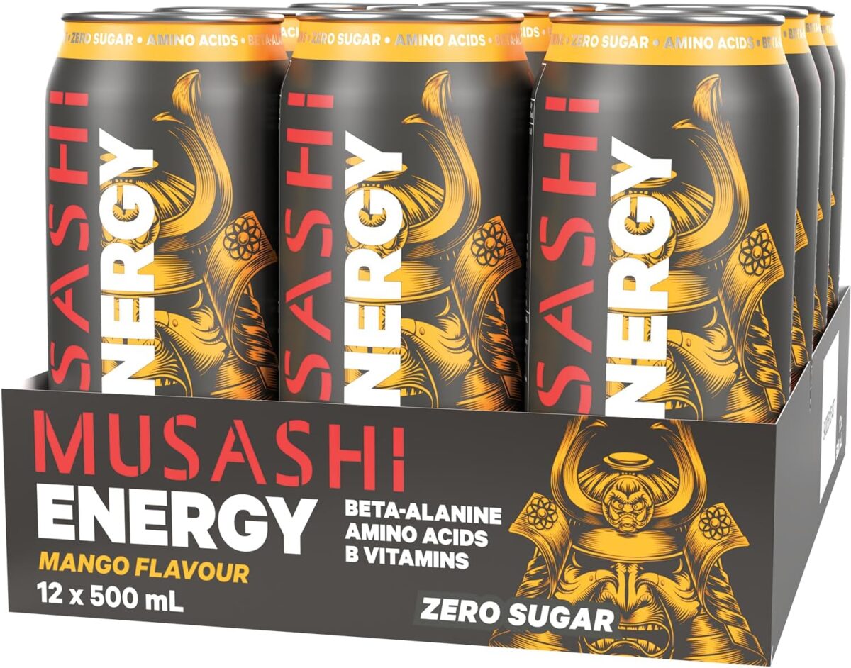 Musashi Energy Purple Grape Energy Drink 12 x 500ml [x2]