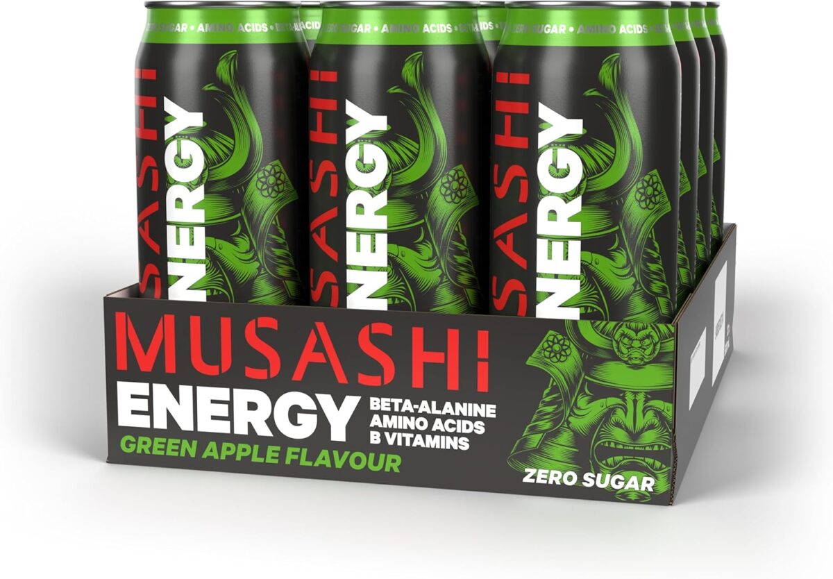 Musashi Energy Purple Grape Energy Drink 12 x 500ml [x2]
