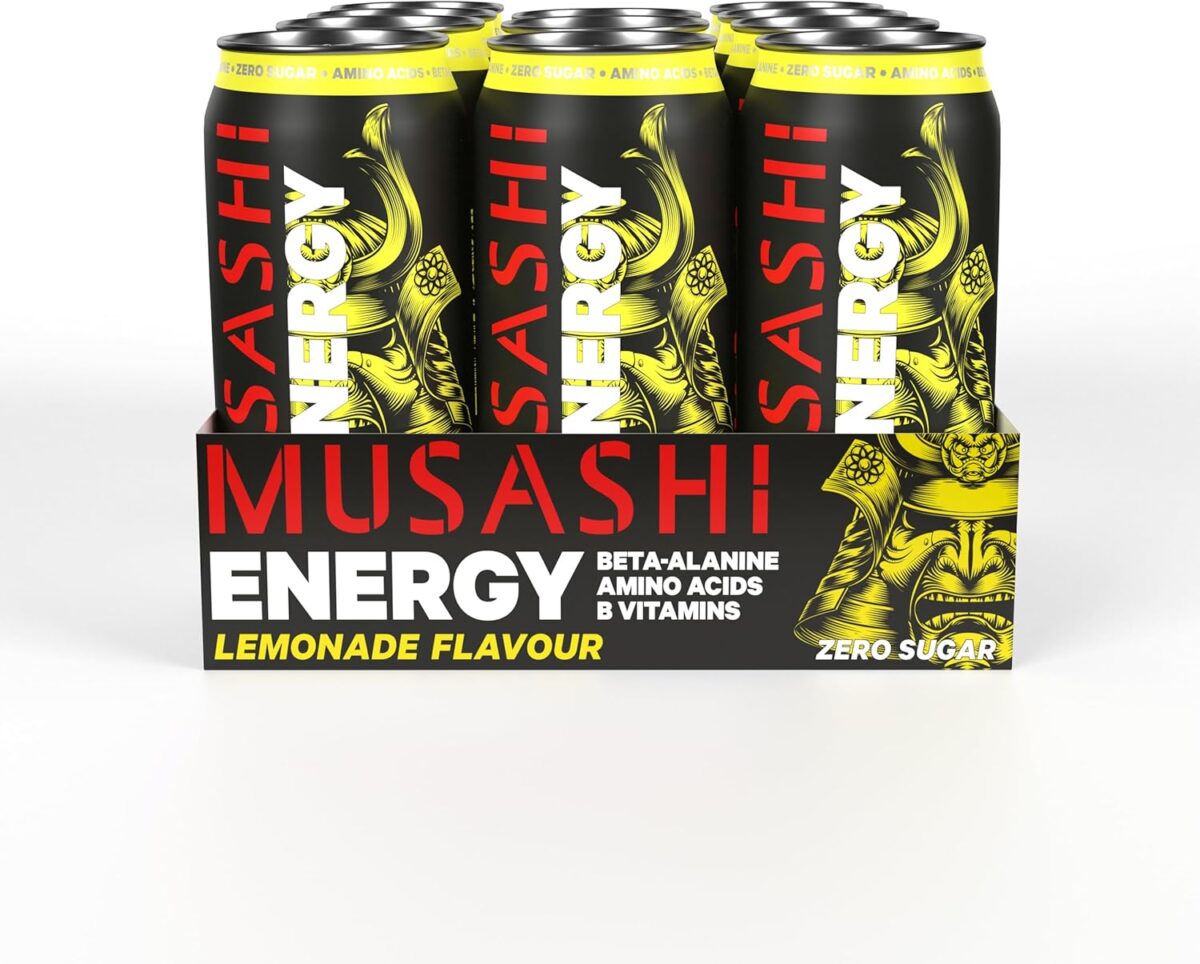 Musashi Energy Purple Grape Energy Drink 12 x 500ml [x2]