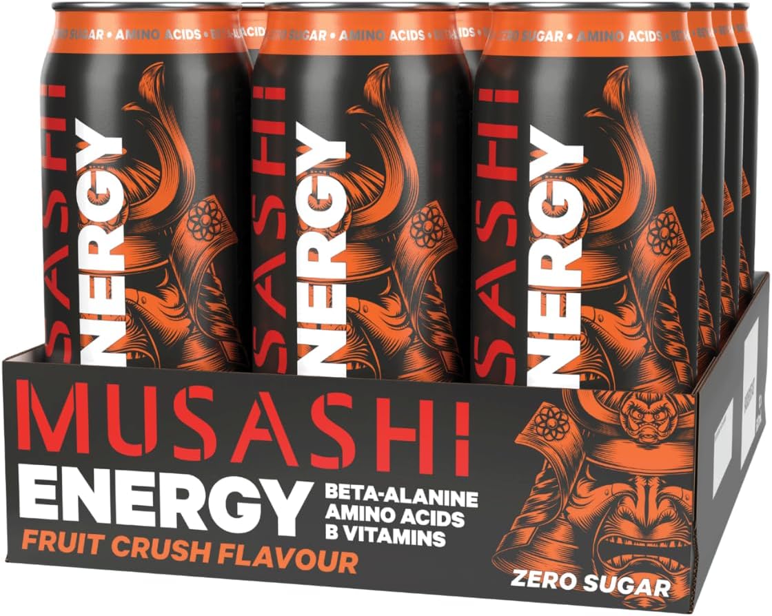 Musashi Energy Purple Grape Energy Drink 12 x 500ml [x2]