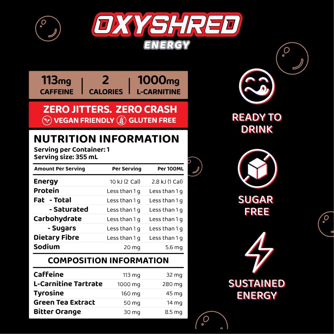 EHP Labs OxyShred Healthy Energy Drink Cali Cola 12 Pack [x2]