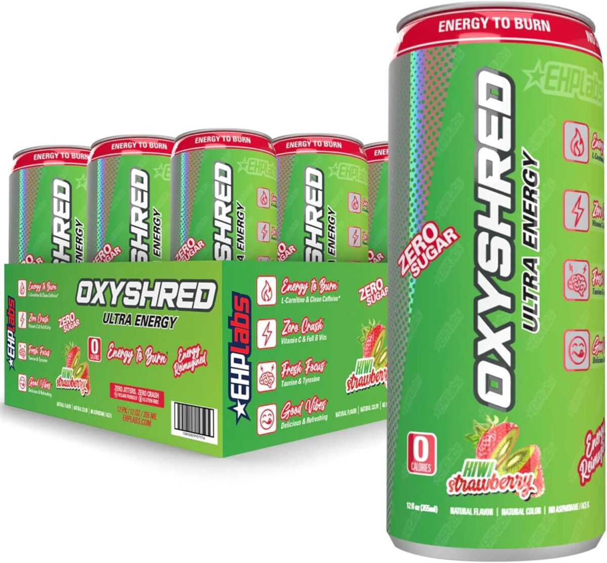 EHP Labs OxyShred Healthy Energy Drink Cali Cola 12 Pack [x2]