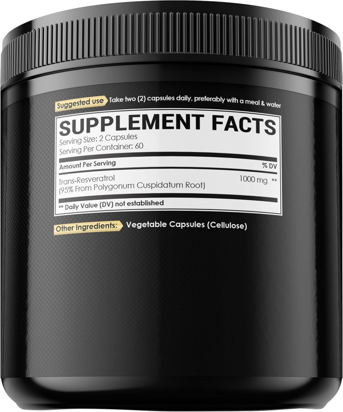 Resveratrol 1000mg Supplement, 120 Vegan Capsules [x2]