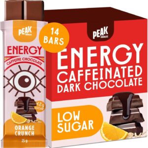 Peak Energy Caffeinated Dark Chocolate Orange Crunch Energy Bars [x3]