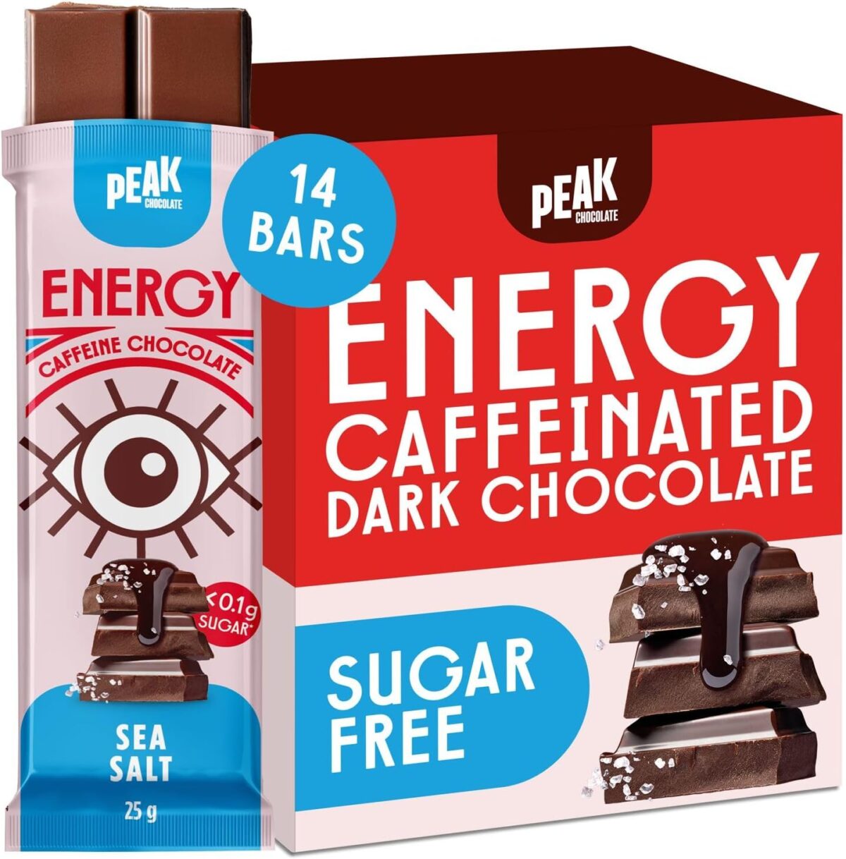 Peak Energy Caffeinated Dark Chocolate Orange Crunch Energy Bars [x3]