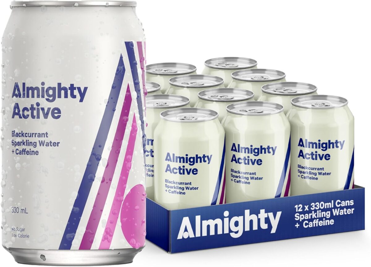 Almighty Active Apple Sparkling Water with Caffeine 12 x 330ml [x2]