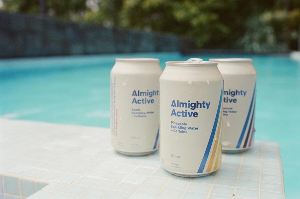 Almighty Active Apple Sparkling Water with Caffeine 12 x 330ml [x2]