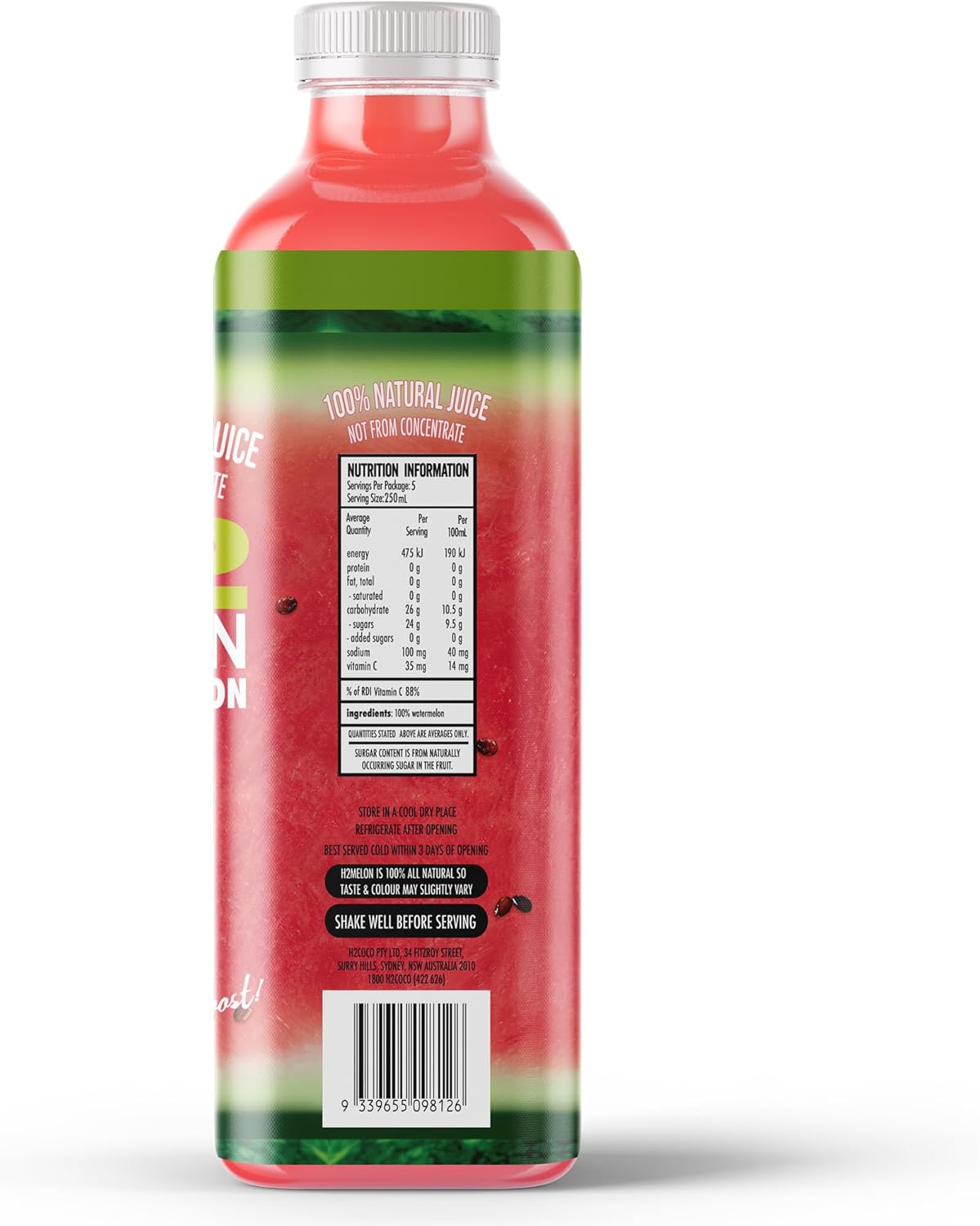 H2Melon Watermelon Juice, 1.25L x 6 [x2]