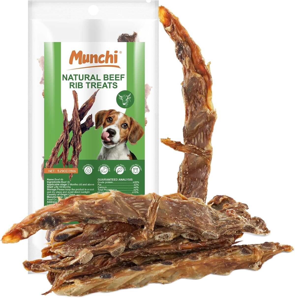 Beef Rib Bones Dog Treats 150g [x4]