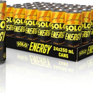 Solo Energy Lemon Mango Flavoured Drink Can 250 ml (Pack of 24) [x2]