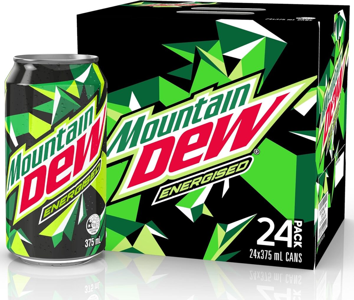 Mountain Dew Citrus Energised Soft Drink Can 375 ml (Pack of 24) [x3]