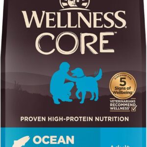 Wellness CORE Grain-Free Dry Dog Food, Ocean Whitefish, Herring & Salmon, 1.8kg [x2]