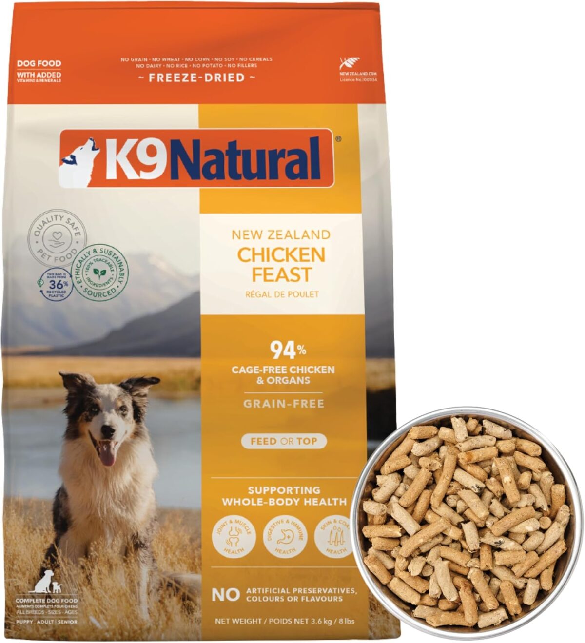 K9 Natural - Grain Free Freeze Dried Dog Food - Lamb, 500g [x2]