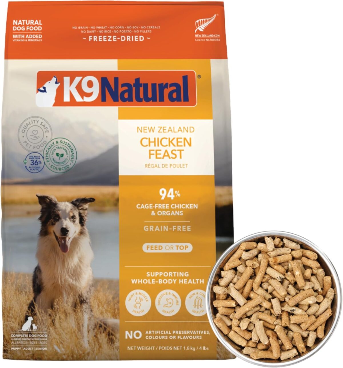 K9 Natural - Grain Free Freeze Dried Dog Food - Lamb, 500g [x2]