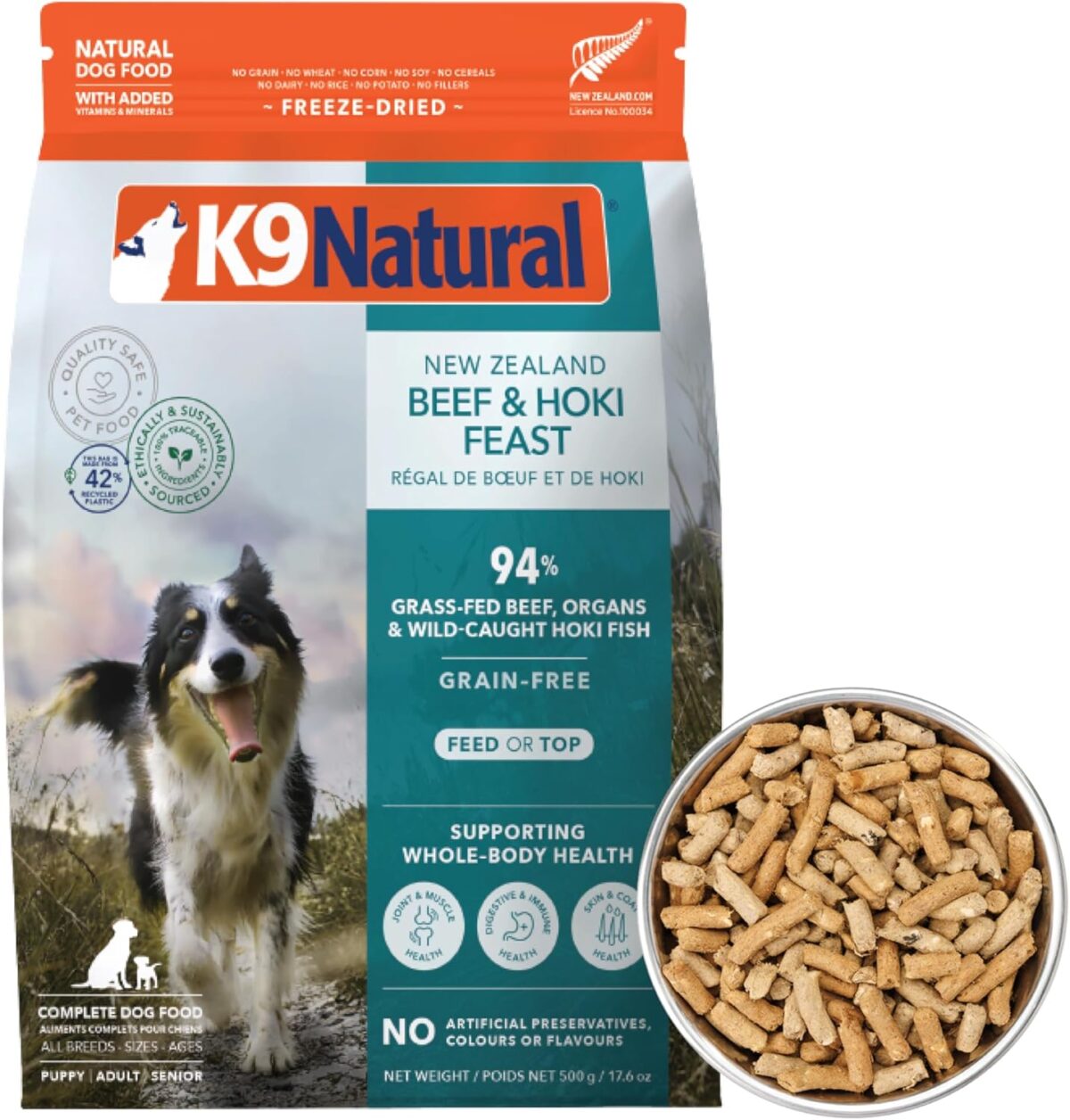 K9 Natural - Grain Free Freeze Dried Dog Food - Lamb, 500g [x2]