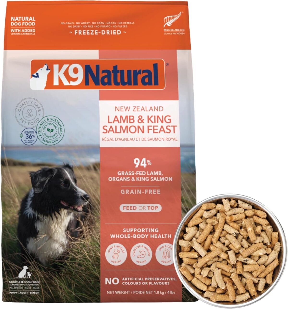 K9 Natural - Grain Free Freeze Dried Dog Food - Lamb, 500g [x2]