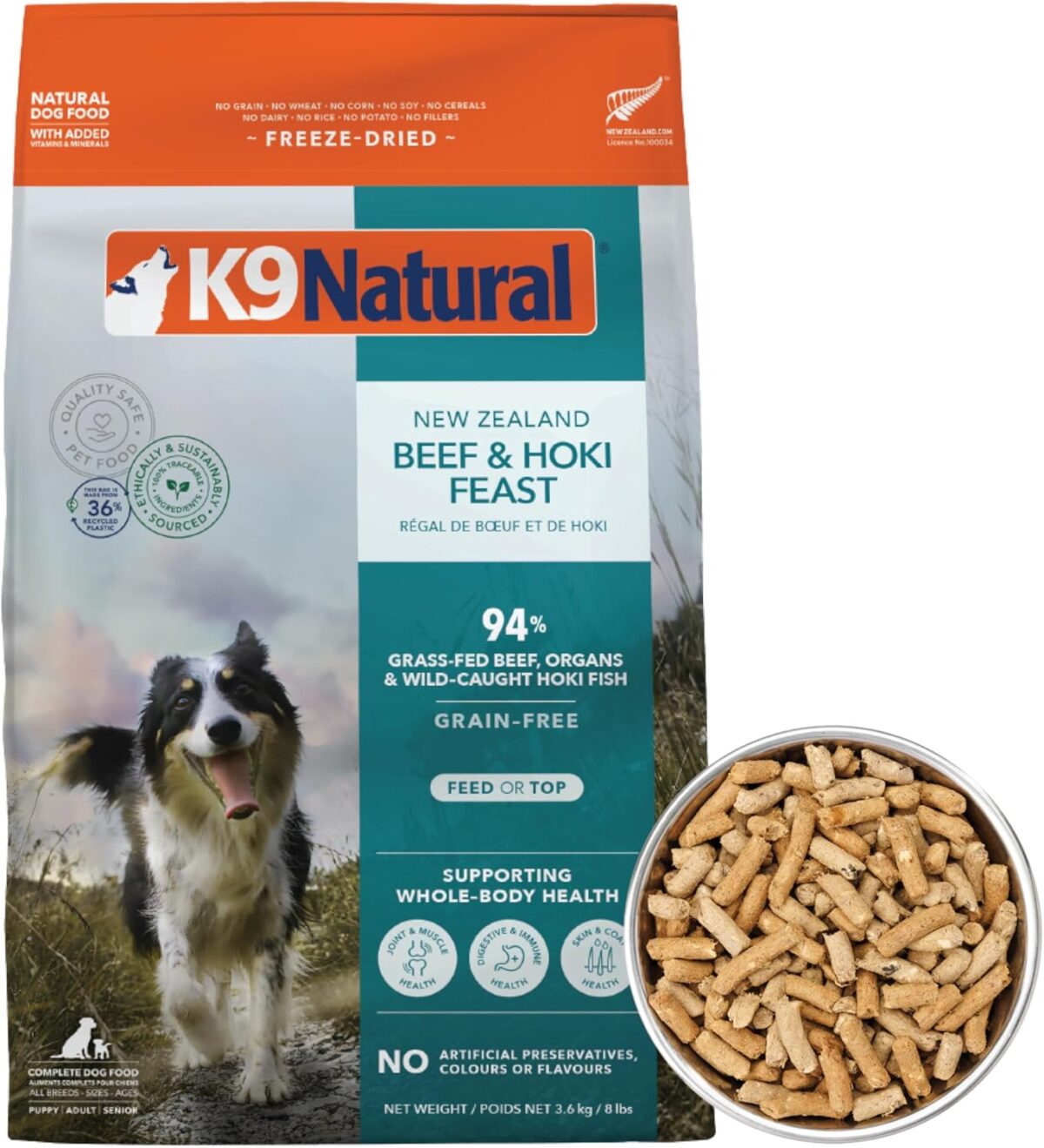 K9 Natural - Grain Free Freeze Dried Dog Food - Lamb, 500g [x2]