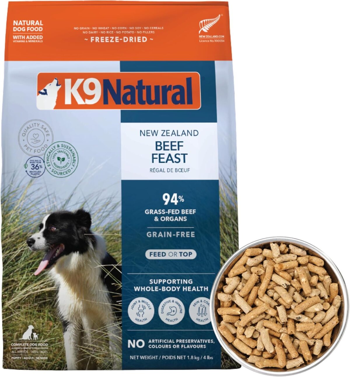 K9 Natural - Grain Free Freeze Dried Dog Food - Lamb, 500g [x2]