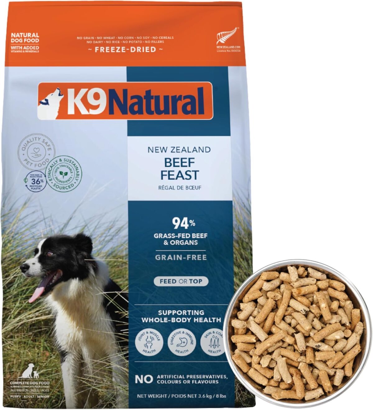 K9 Natural - Grain Free Freeze Dried Dog Food - Lamb, 500g [x2]