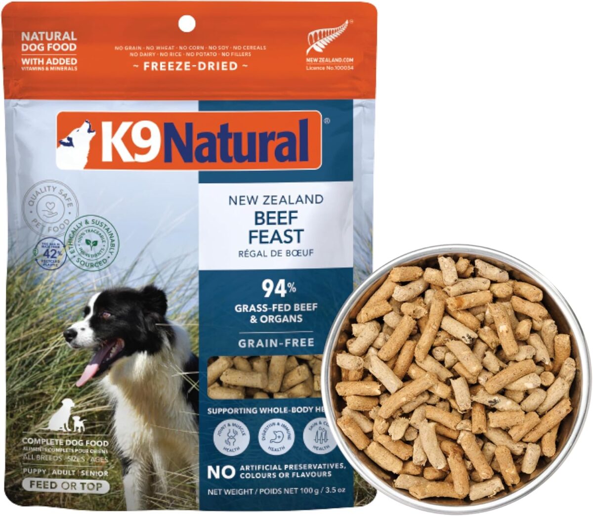 K9 Natural - Grain Free Freeze Dried Dog Food - Lamb, 500g [x2]